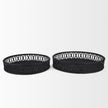 Mercana Thea Matte Black Wicker Trays - Set of 2 Clearance