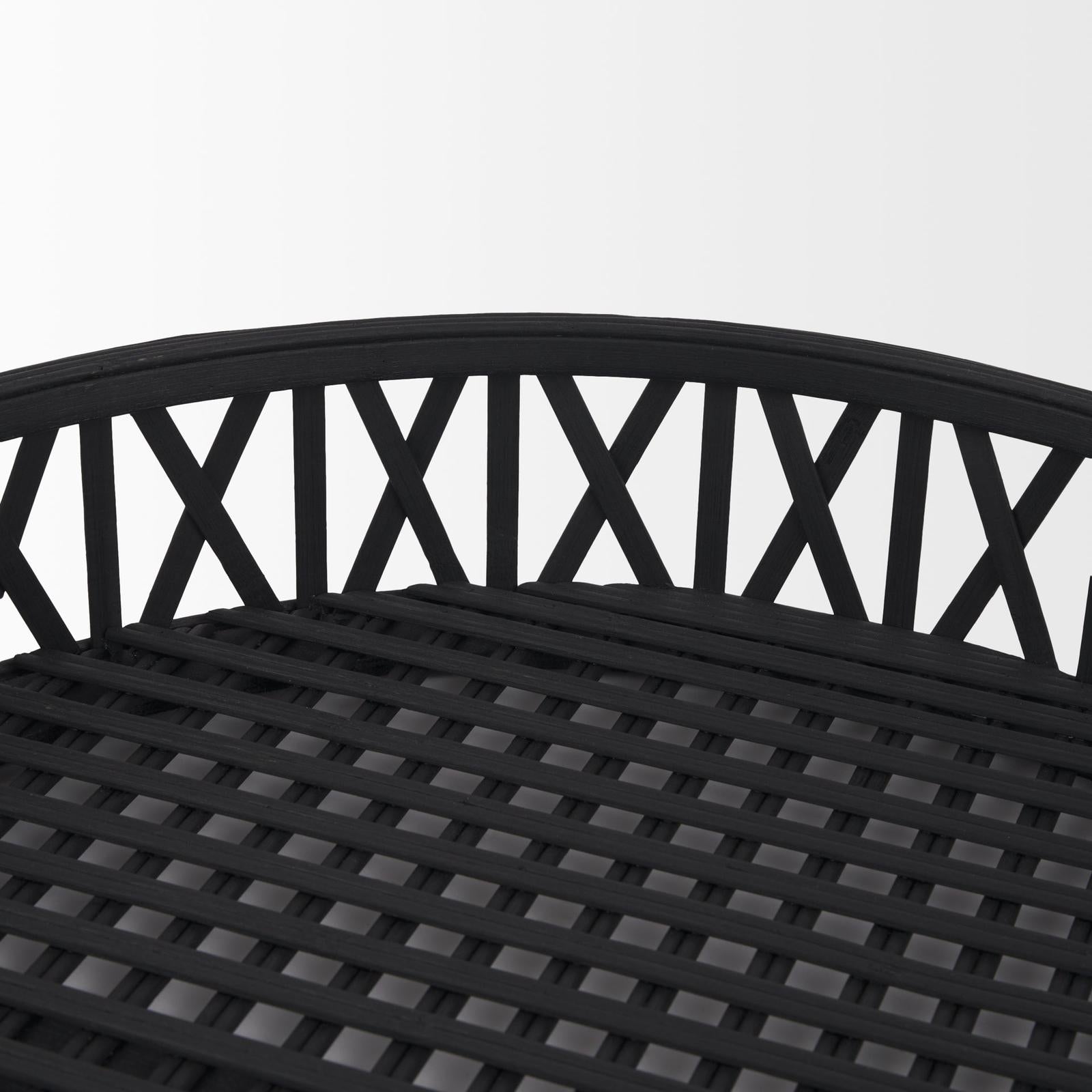 Mercana Thea Matte Black Wicker Trays - Set of 2 Clearance