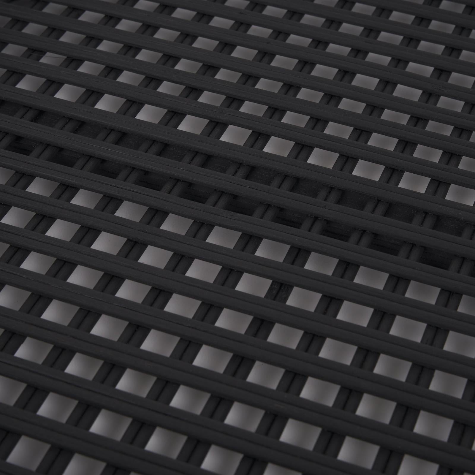 Mercana Thea Matte Black Wicker Trays - Set of 2 Clearance