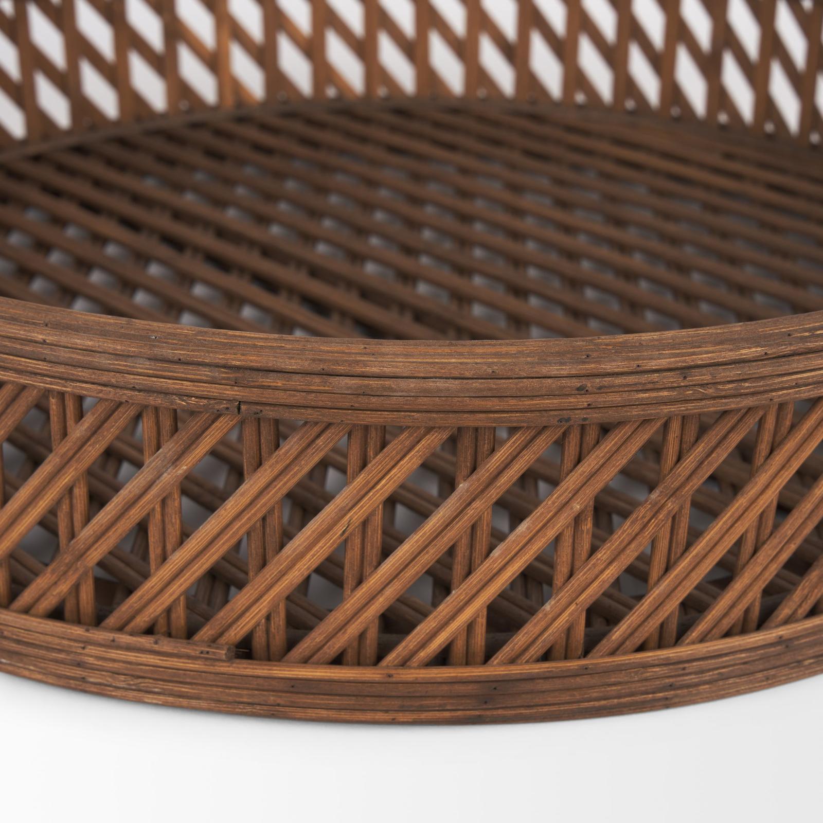Mercana Thala Medium Brown Round Wicker Tray - Set of 2 Clearance