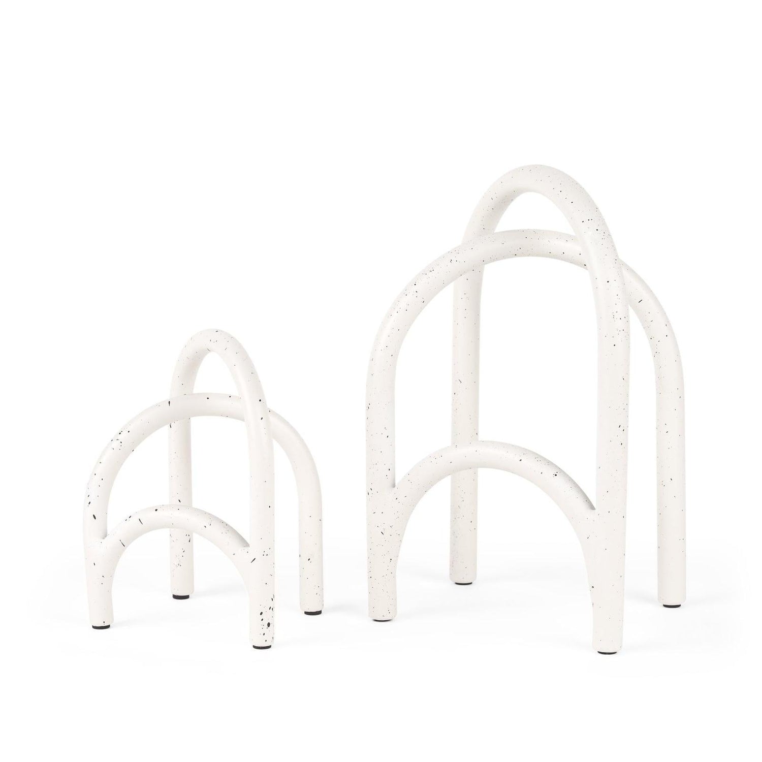 Mercana Springe White & Gray Speckled Arch Decorative Object - Set of 2