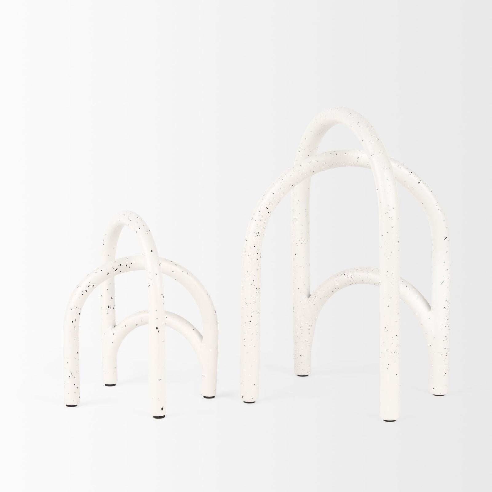 Mercana Springe White & Gray Speckled Arch Decorative Object - Set of 2