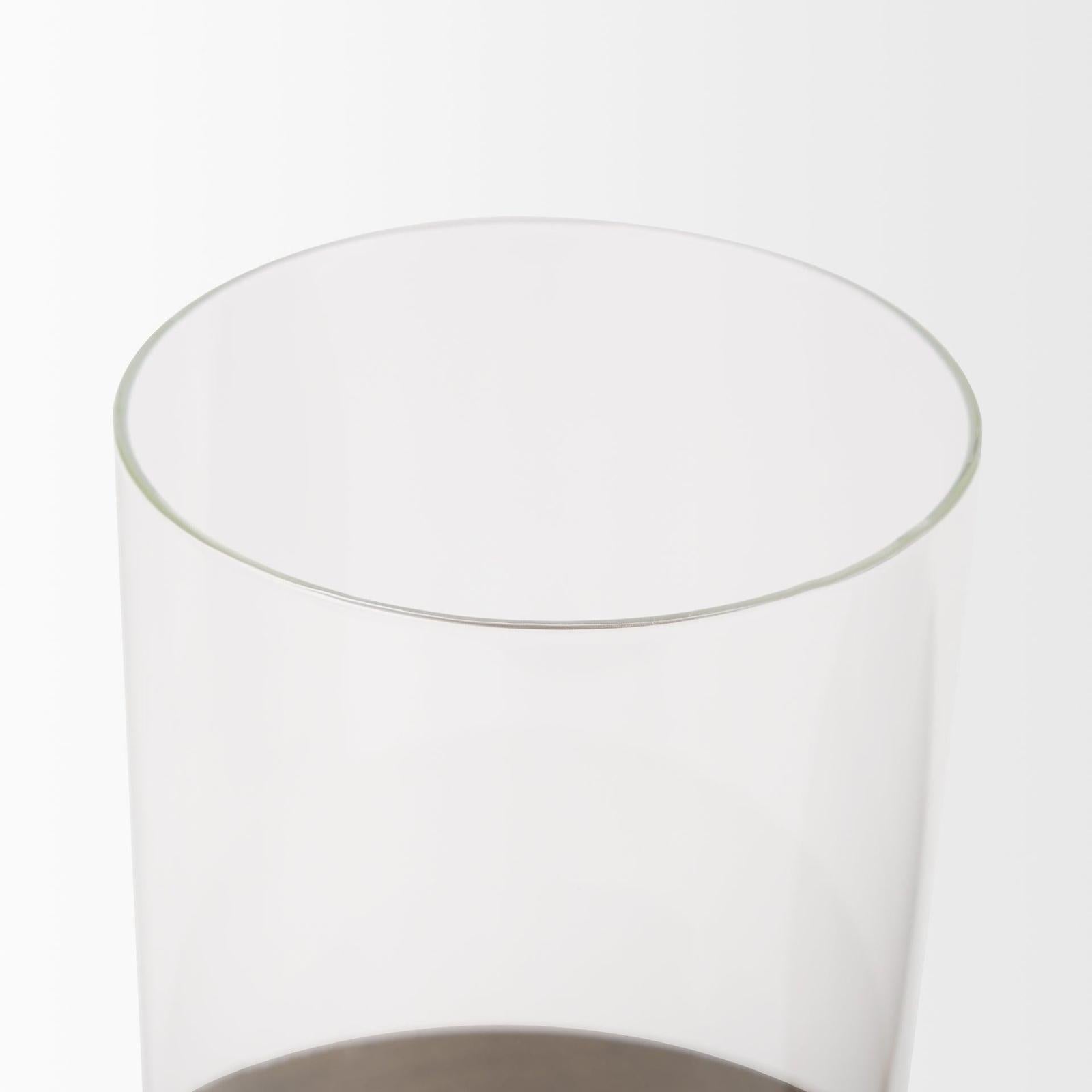 Mercana Vivian Gold Metal and Glass Hurricane Candle Holder - Set of 2 Clearance