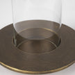 Mercana Vivian Gold Metal and Glass Hurricane Candle Holder - Set of 2 Clearance