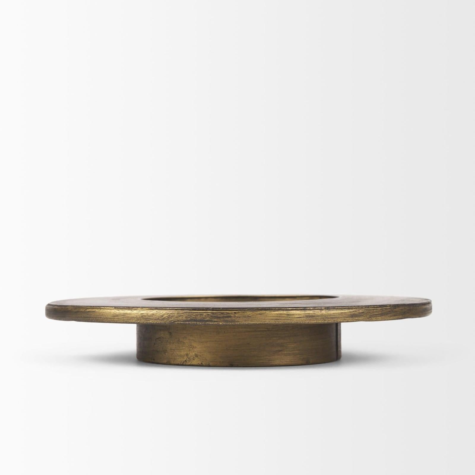 Mercana Vivian Gold Metal and Glass Hurricane Candle Holder - Set of 2 Clearance