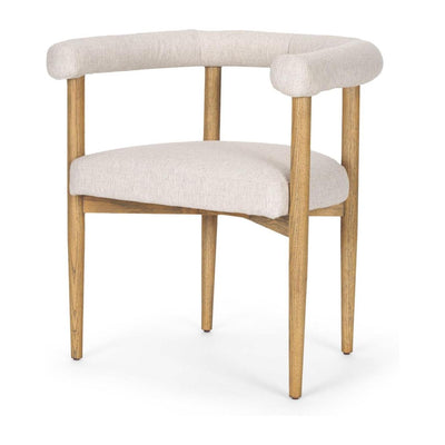 Mercana Arden Dining Chair w/ Medium Brown Wood and Cream Twill Fabric Clearance