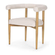Mercana Arden Dining Chair w/ Medium Brown Wood and Cream Twill Fabric Clearance