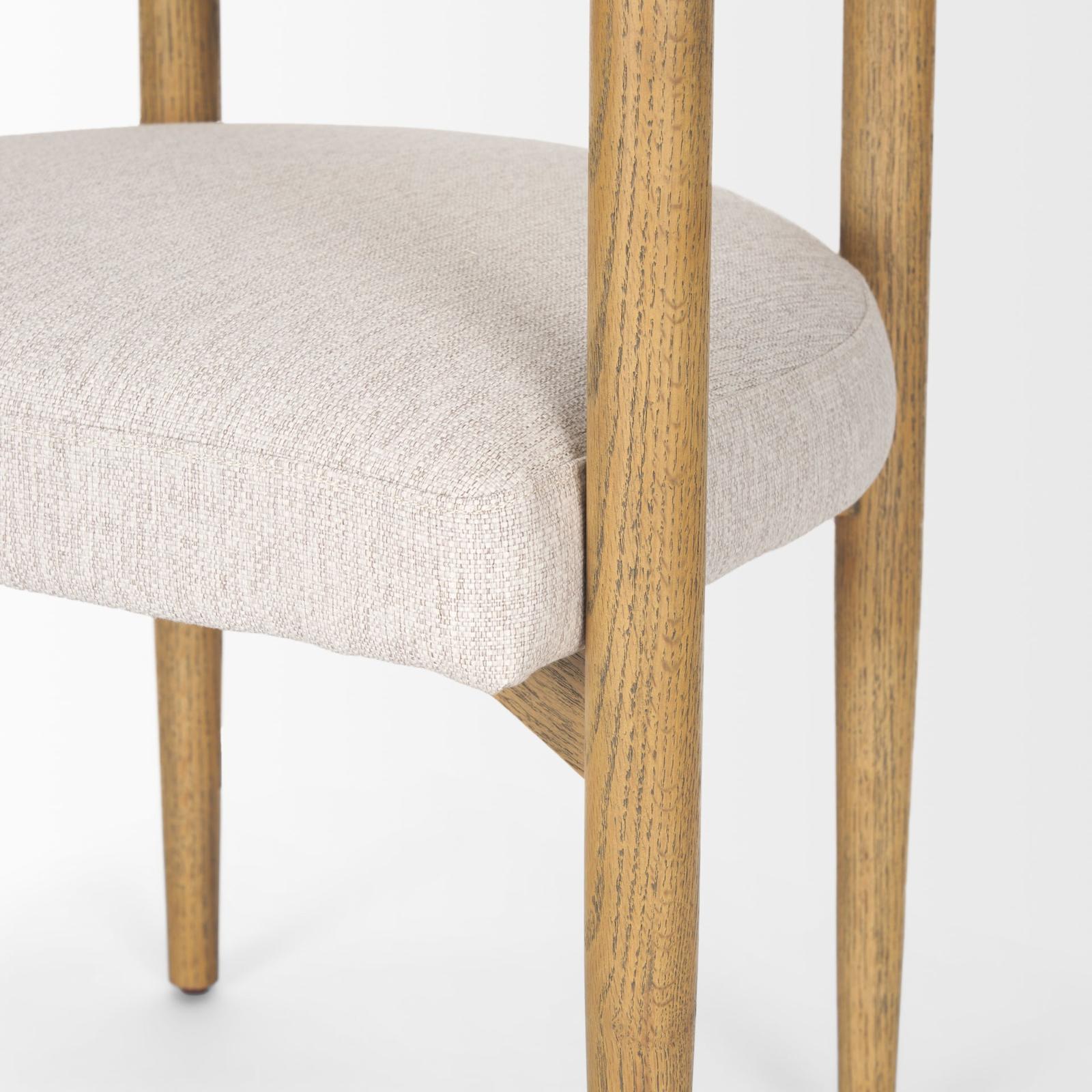 Mercana Arden Dining Chair w/ Medium Brown Wood and Cream Twill Fabric Clearance