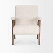 Mercana Nico Oatmeal Upholstered w/ Brown Wood Accent Chair Clearance