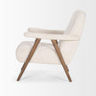 Mercana Nico Oatmeal Upholstered w/ Brown Wood Accent Chair Clearance