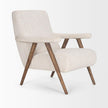 Mercana Nico Oatmeal Upholstered w/ Brown Wood Accent Chair Clearance