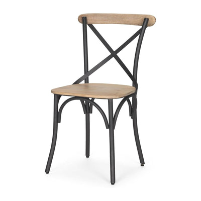 Mercana Etienne Light Brown Wood w/ Iron Metal Dining Chair Clearance