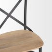 Mercana Etienne Light Brown Wood w/ Iron Metal Dining Chair Clearance