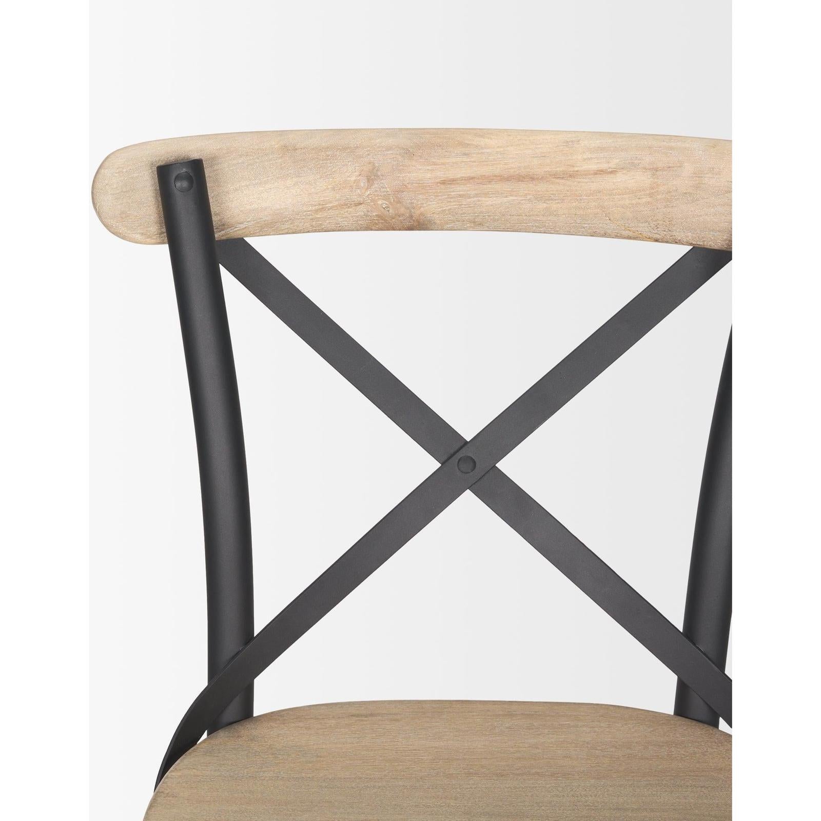 Mercana Etienne Light Brown Wood w/ Iron Metal Counter Stool Clearance