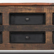 Mercana Wilton Brown Wood w/ 12 Black Metal Drawers Coffee Table Clearance