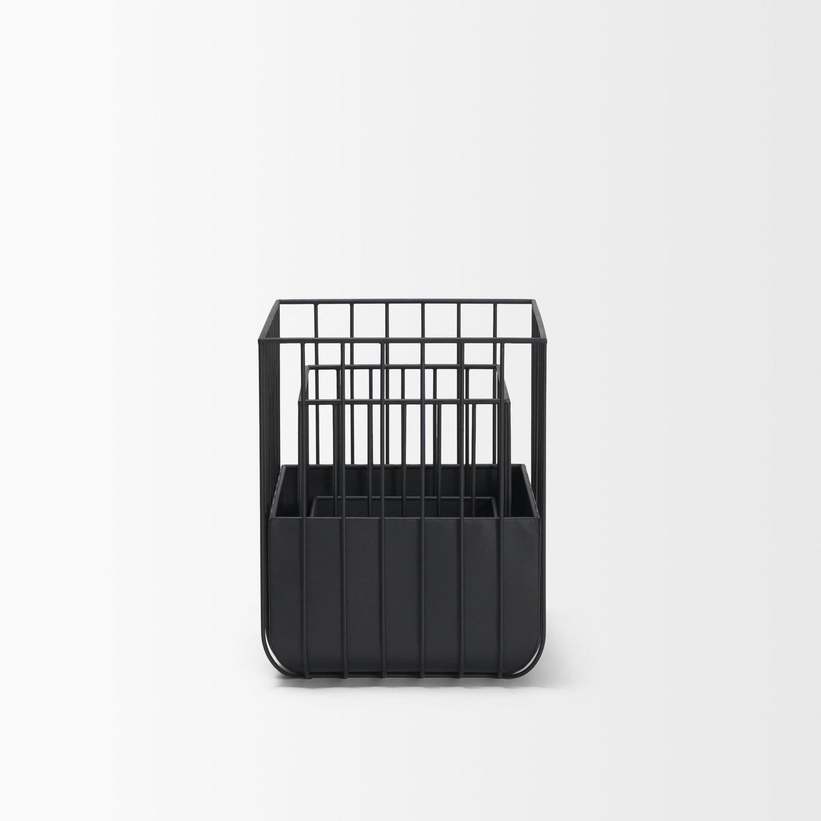 Mercana Verna Matte Black Wire Cage Metal Planters-Set of 2 Clearance