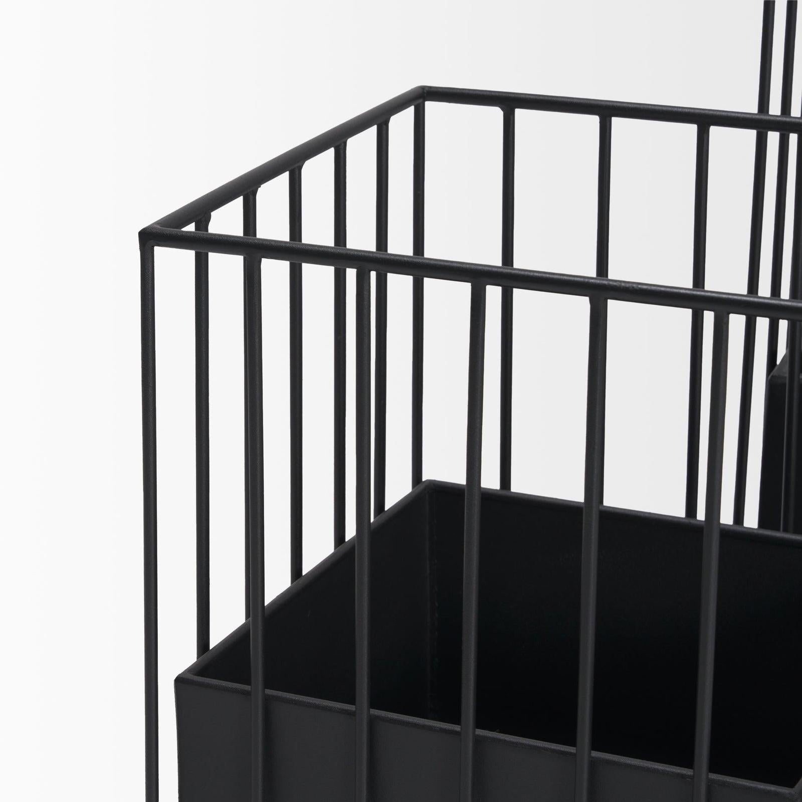 Mercana Verna Matte Black Wire Cage Metal Planters-Set of 2 Clearance