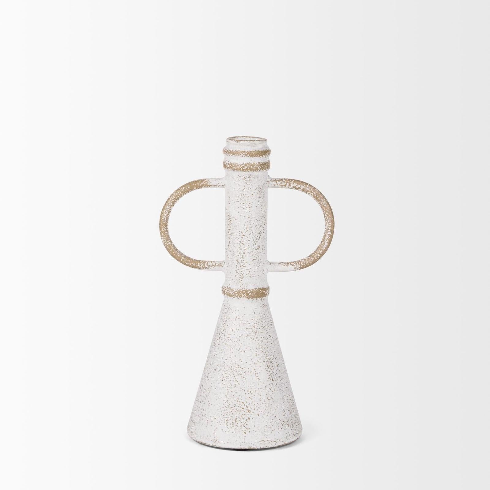 Mercana Ziva Distressed White Metal Sculptural Object
