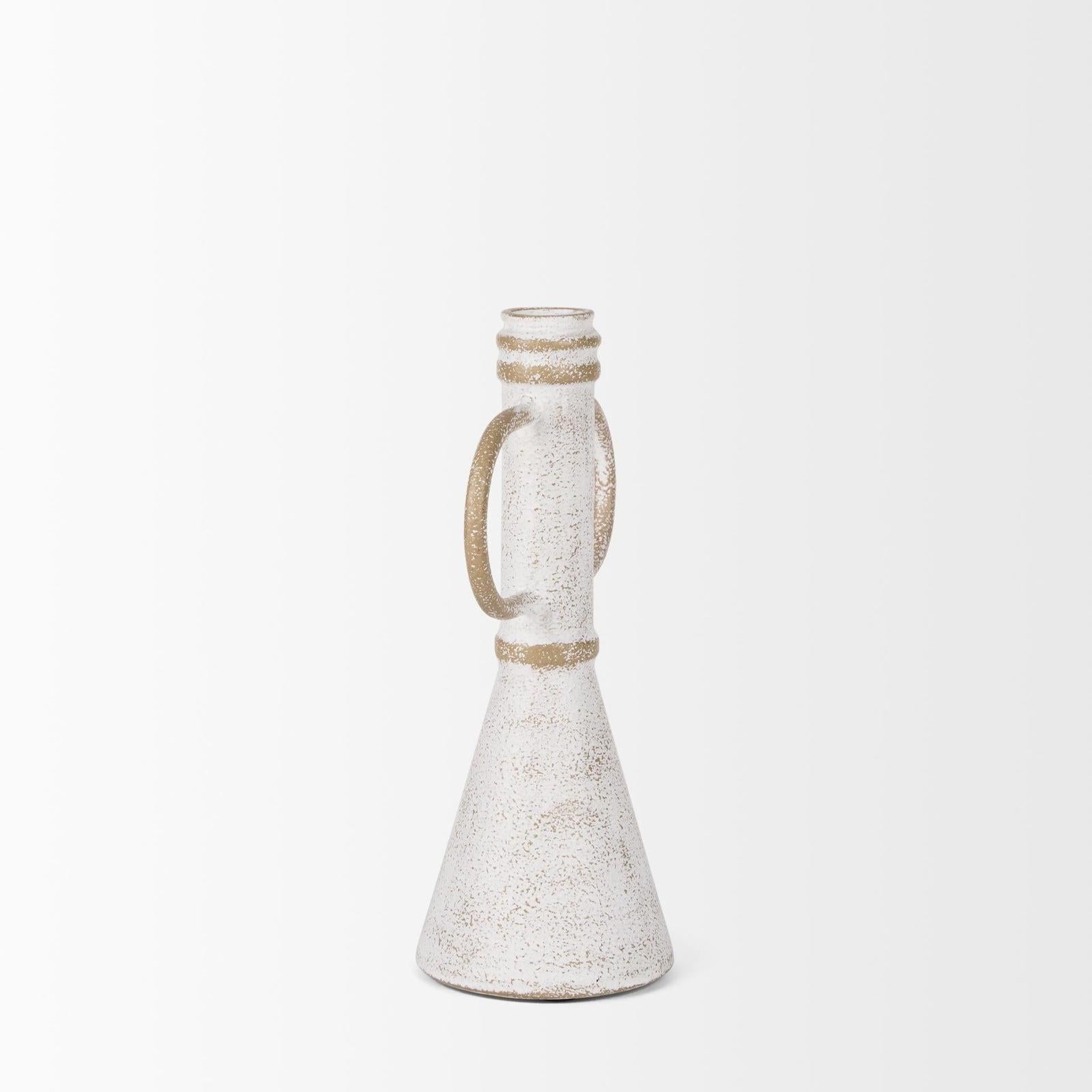 Mercana Ziva Distressed White Metal Sculptural Object