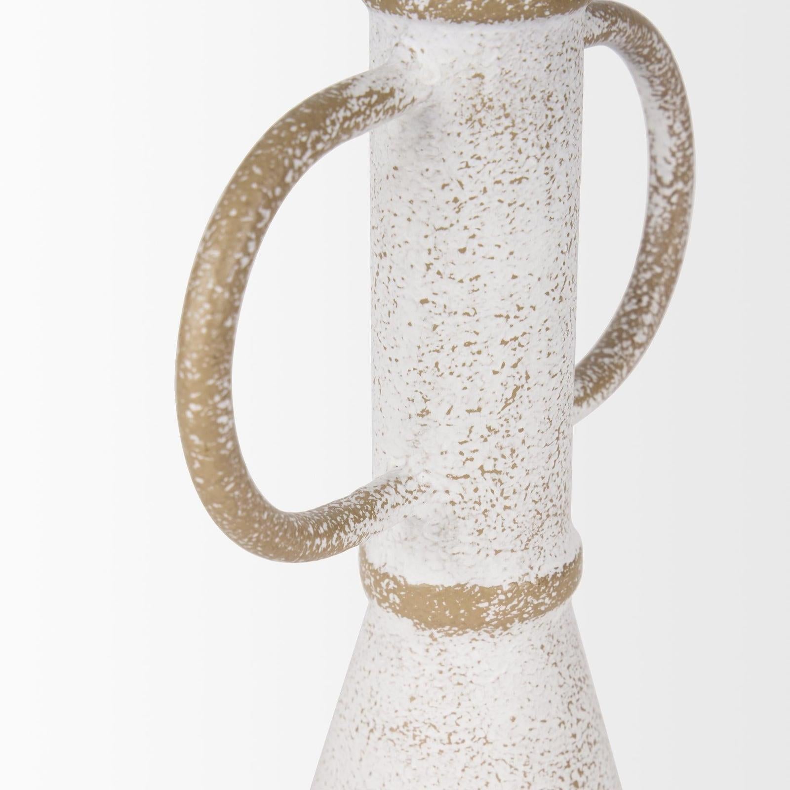 Mercana Ziva Distressed White Metal Sculptural Object