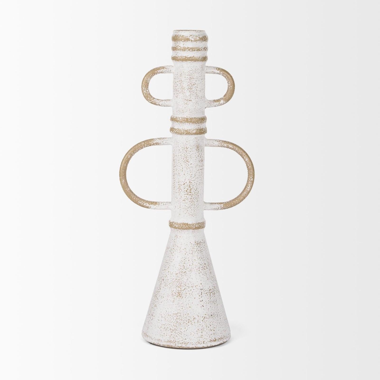 Mercana Ziva Distressed White Metal Sculptural Object
