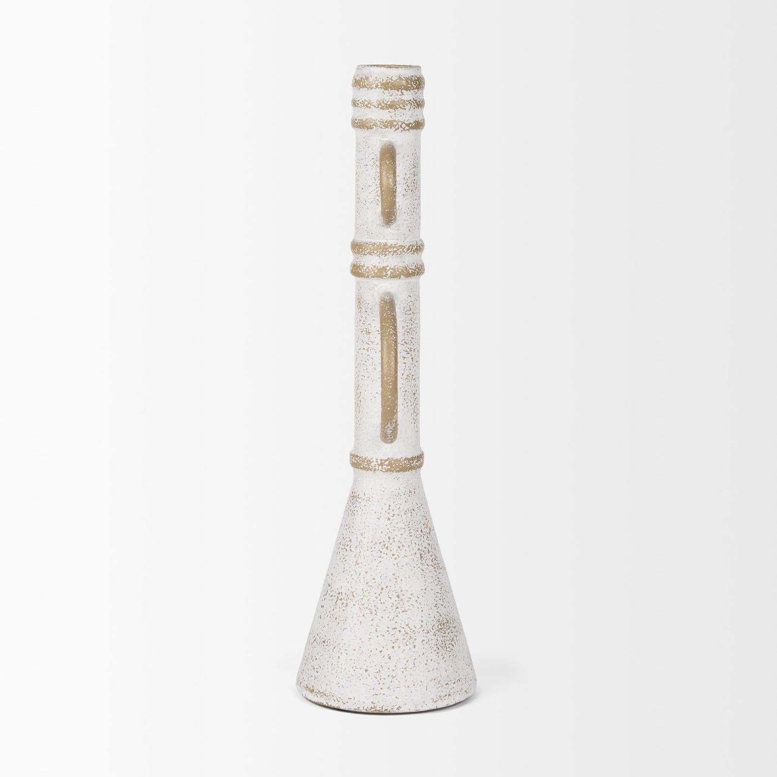 Mercana Ziva Distressed White Metal Sculptural Object