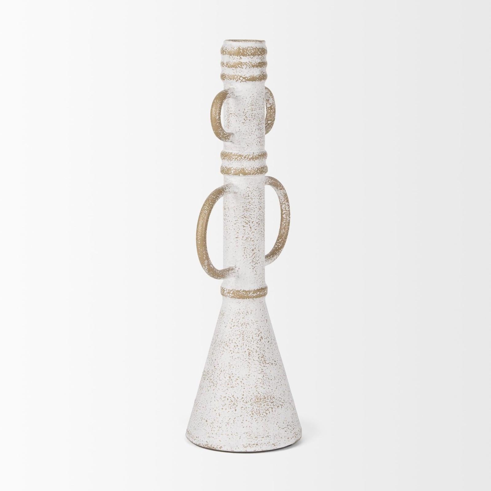 Mercana Ziva Distressed White Metal Sculptural Object
