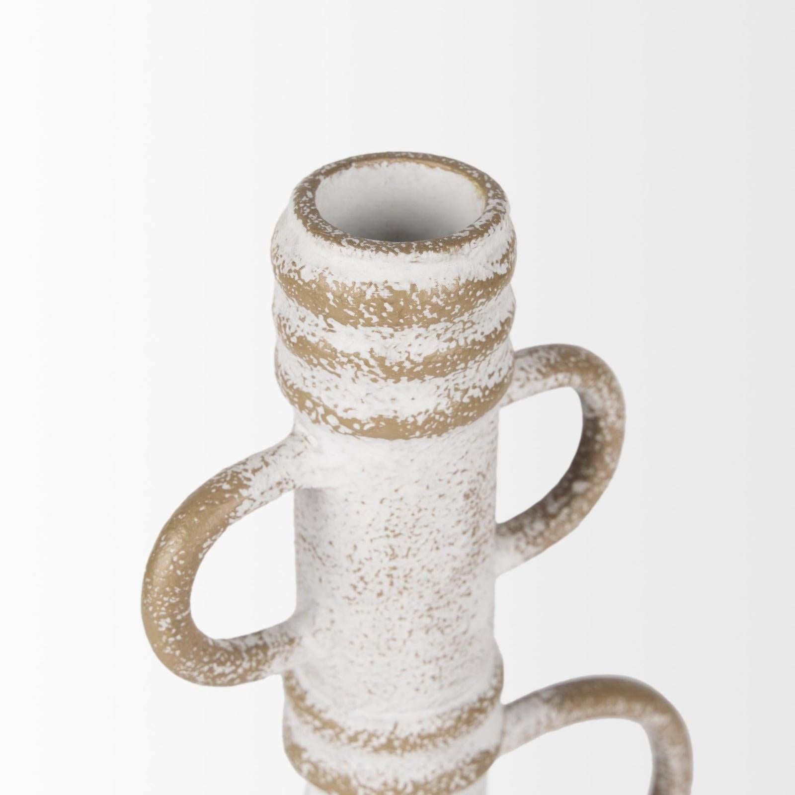 Mercana Ziva Distressed White Metal Sculptural Object
