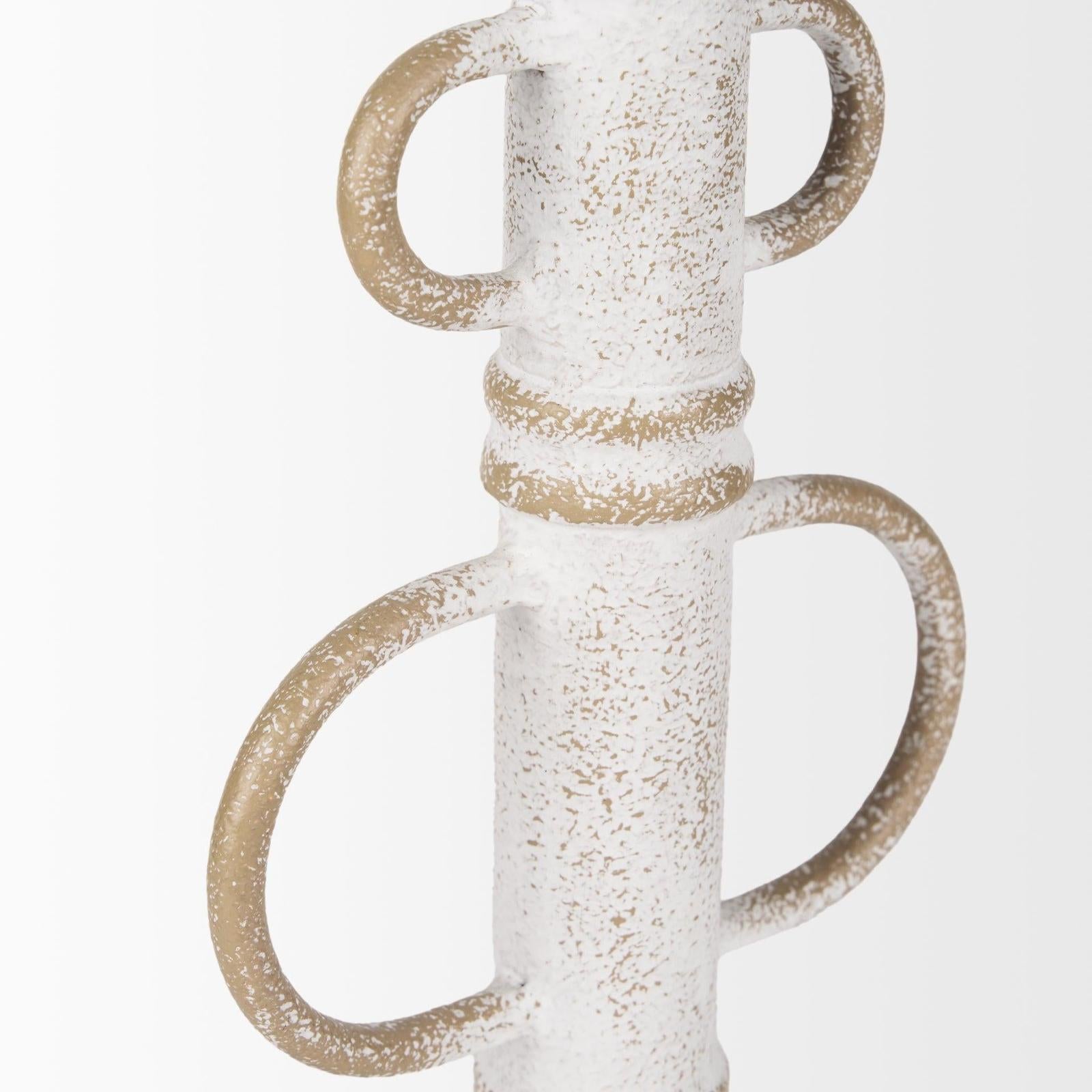 Mercana Ziva Distressed White Metal Sculptural Object