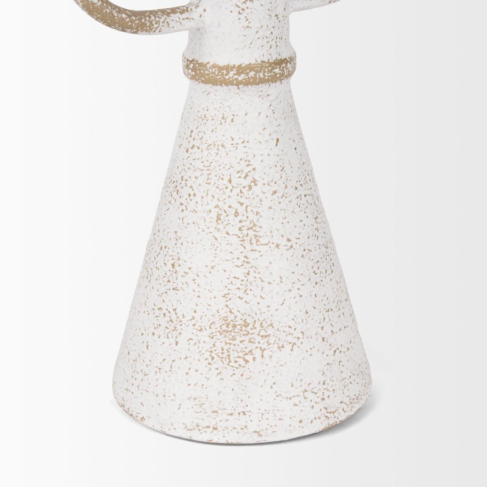 Mercana Ziva Distressed White Metal Sculptural Object