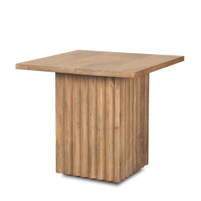 Mercana June Light Brown Wood w/ Fluting Square Side Table