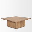 Mercana June Light Brown Wood w/ Fluting Square Coffee Table