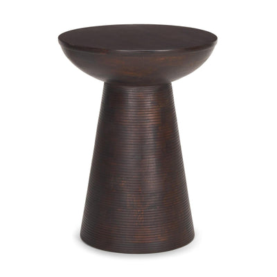 Mercana Novell Dark Brown Wood Pedestal Accent Table