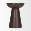 Mercana Novell Dark Brown Wood Pedestal Accent Table