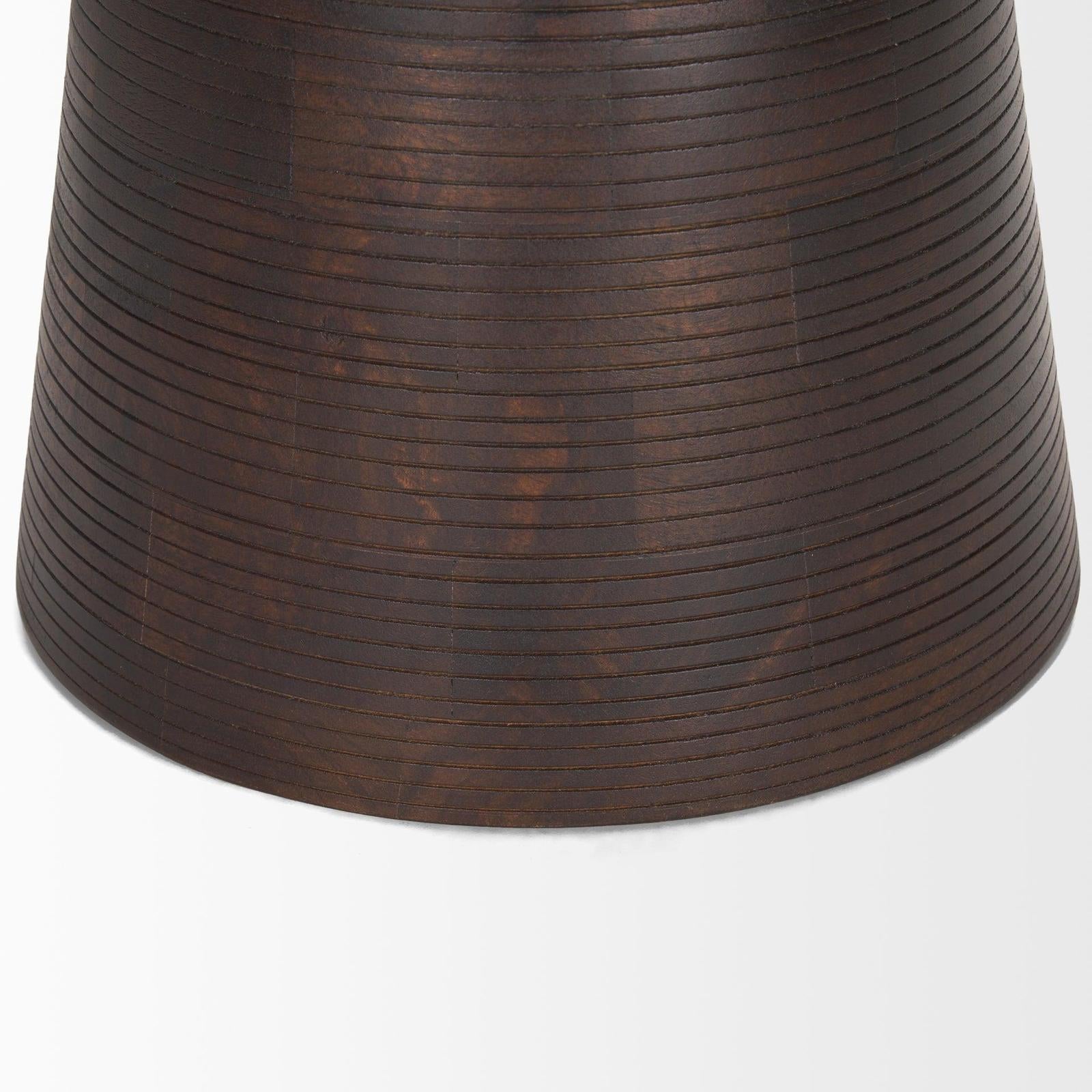 Mercana Novell Dark Brown Wood Pedestal Accent Table