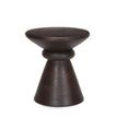 Mercana Palmera Dark Brown Wood Pedestal Accent Table