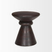 Mercana Palmera Dark Brown Wood Pedestal Accent Table