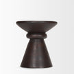 Mercana Palmera Dark Brown Wood Pedestal Accent Table