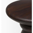 Mercana Palmera Dark Brown Wood Pedestal Accent Table
