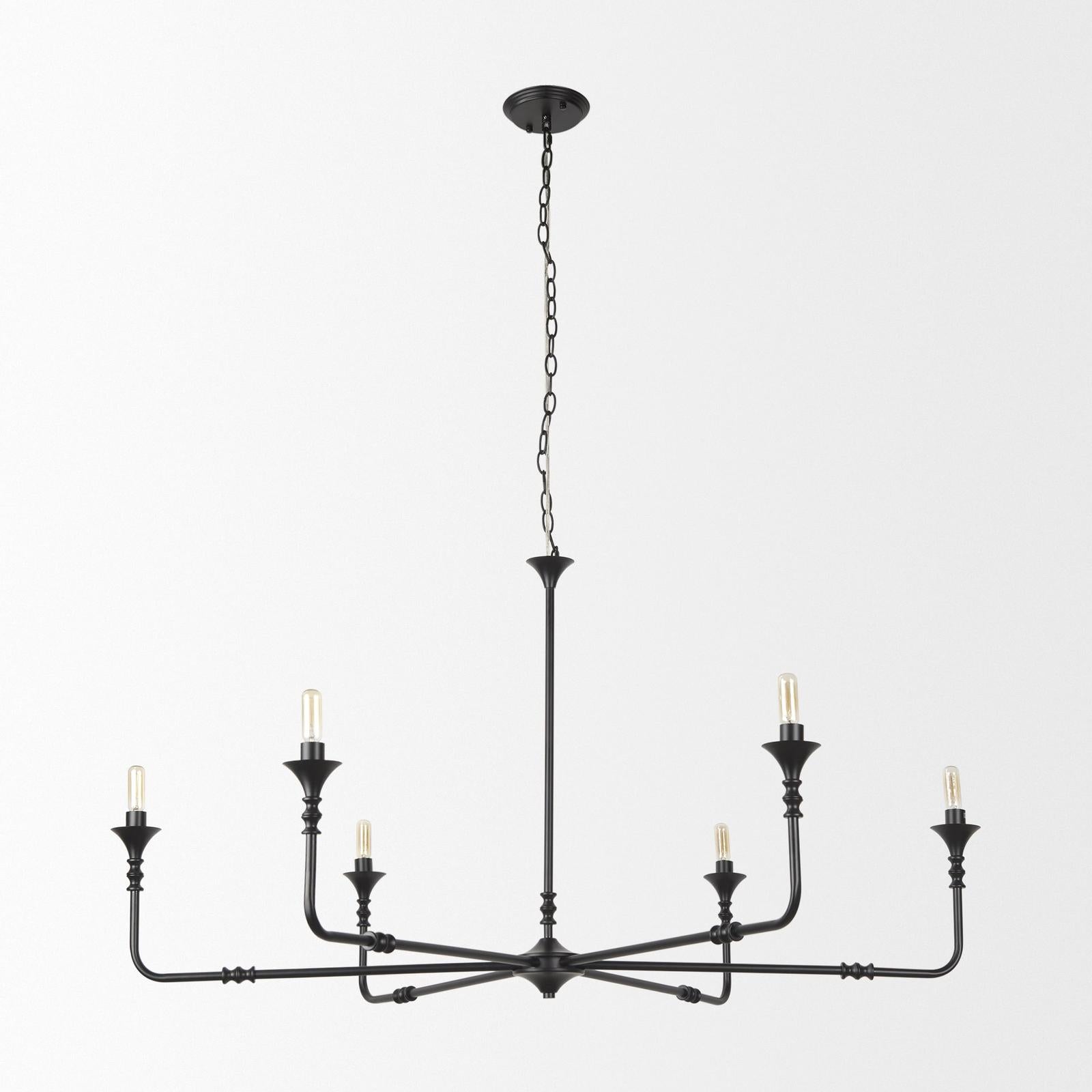 Mercana Gabriel Large Matte Black Chandelier Clearance