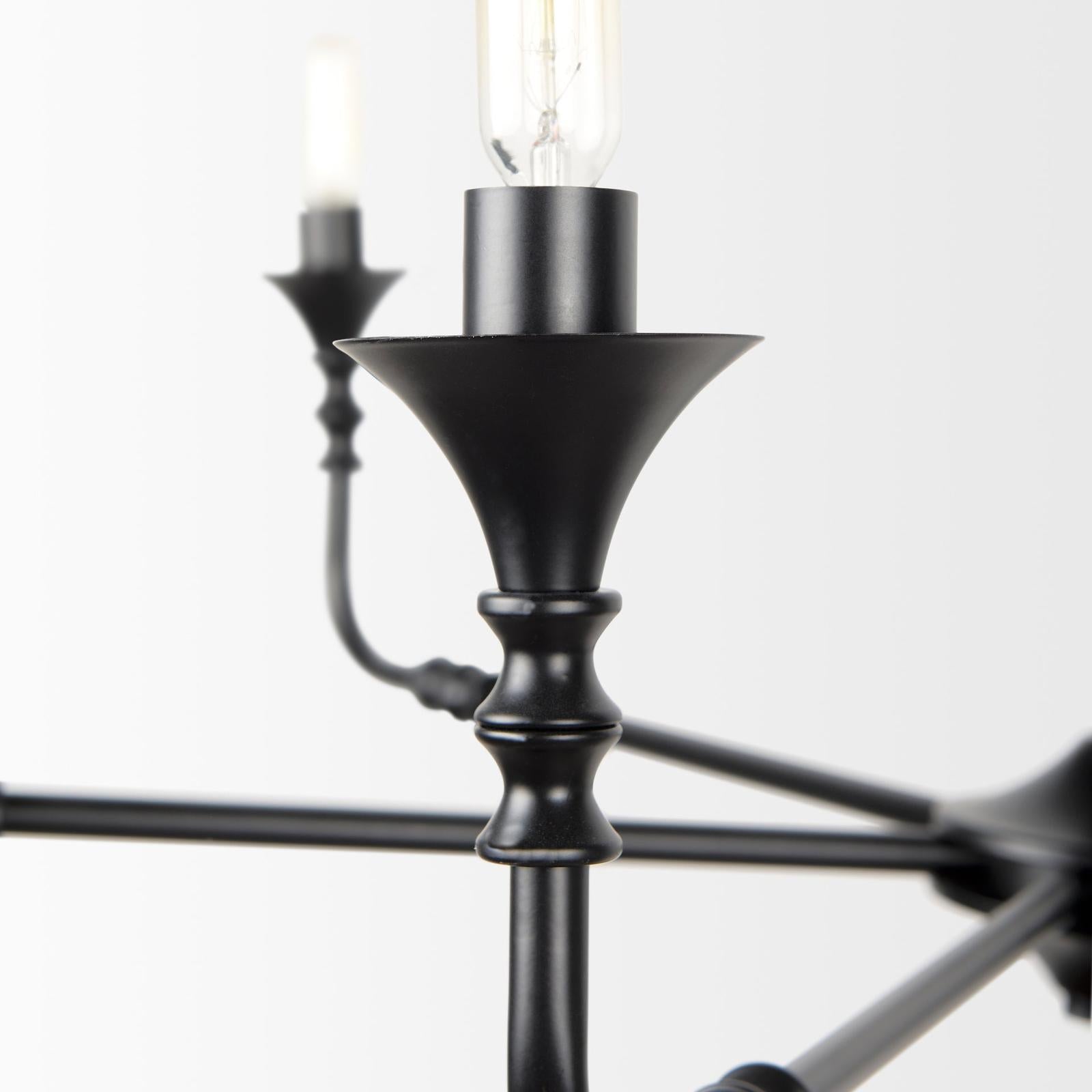 Mercana Gabriel Large Matte Black Chandelier Clearance