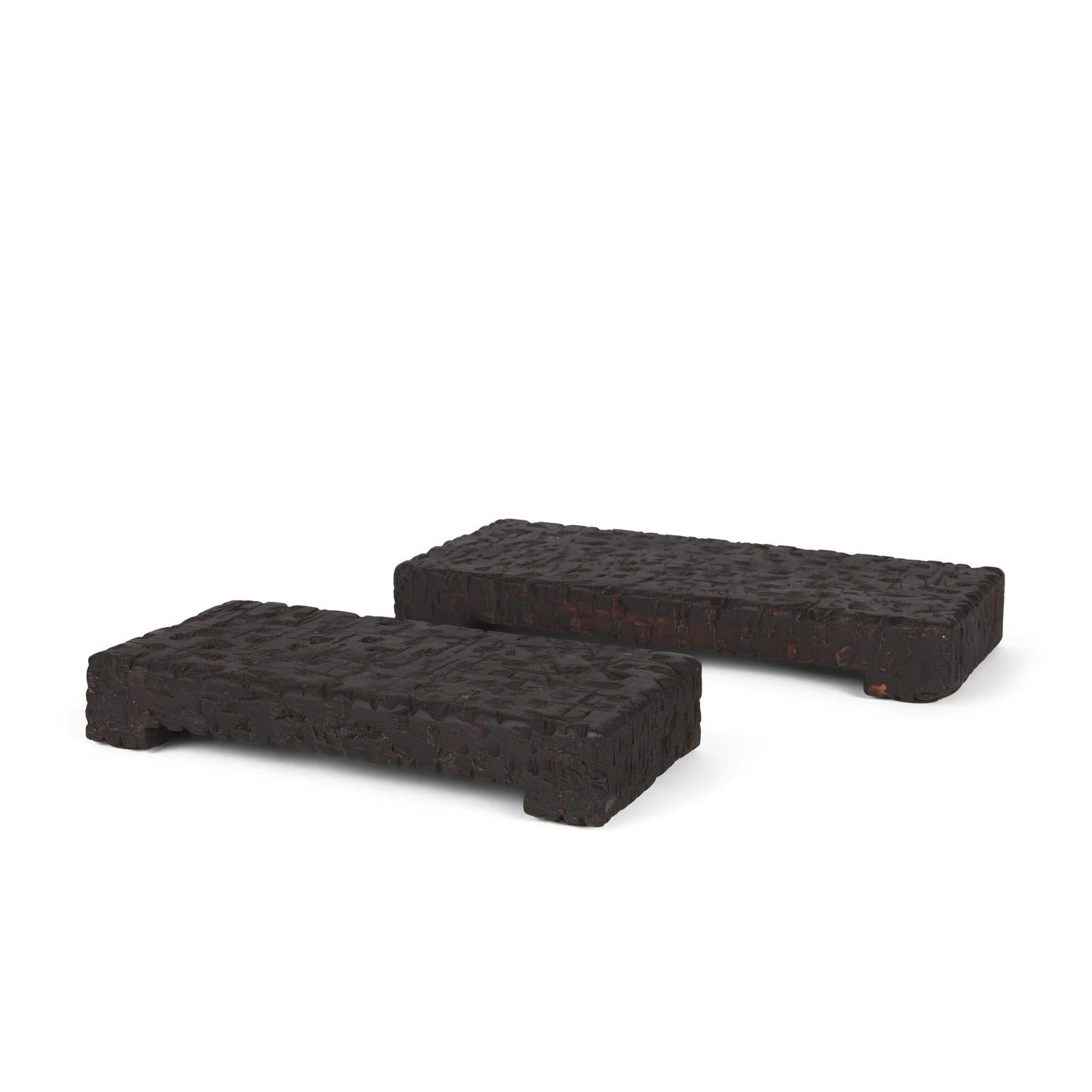 Mercana Shira Reclaimed Dark Brown Wooden Riser - Set of 2