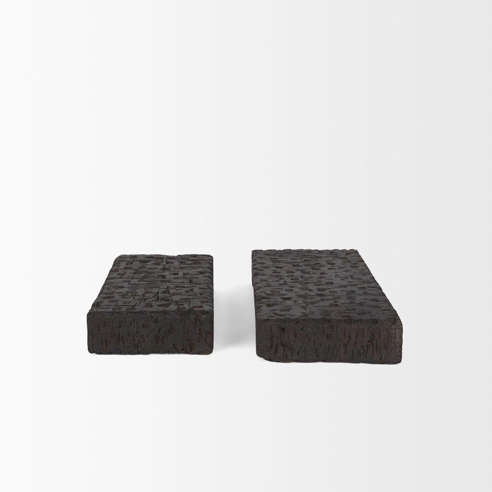 Mercana Shira Reclaimed Dark Brown Wooden Riser - Set of 2