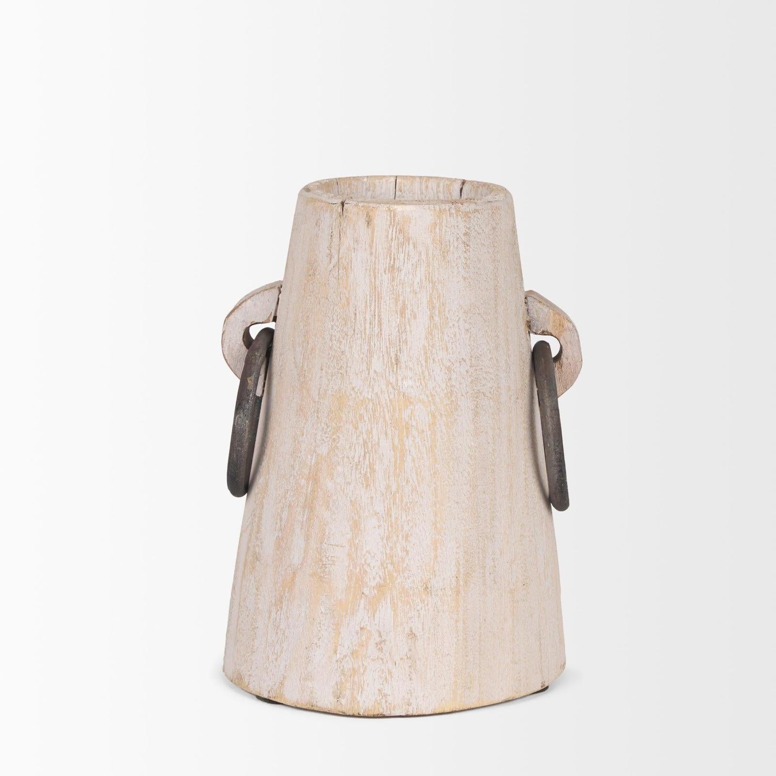 Mercana Monique Light Brown w/ Handles Wood Pot