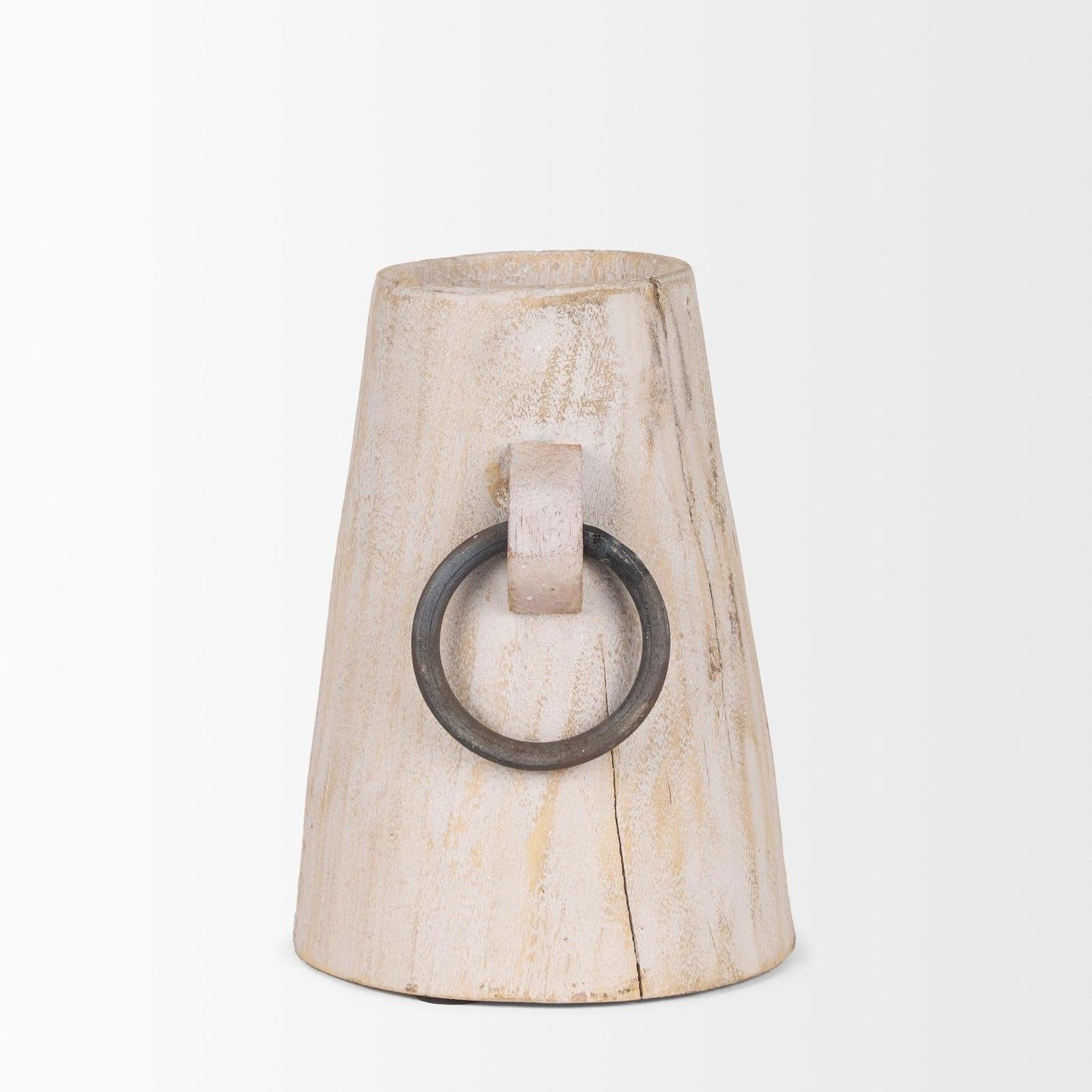 Mercana Monique Light Brown w/ Handles Wood Pot