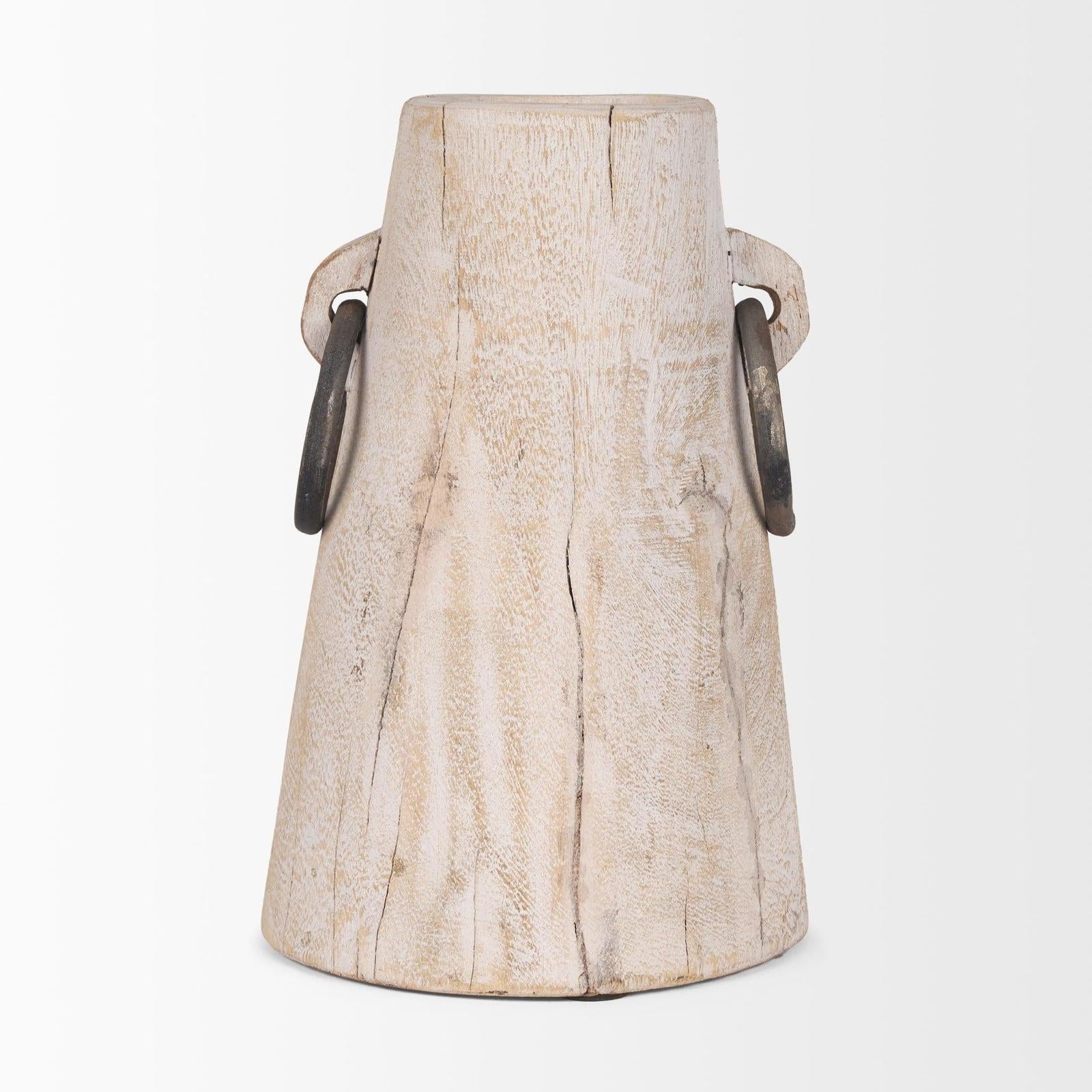 Mercana Monique Light Brown w/ Handles Wood Pot