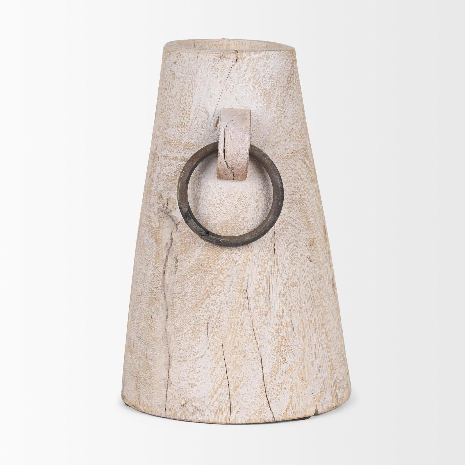 Mercana Monique Light Brown w/ Handles Wood Pot