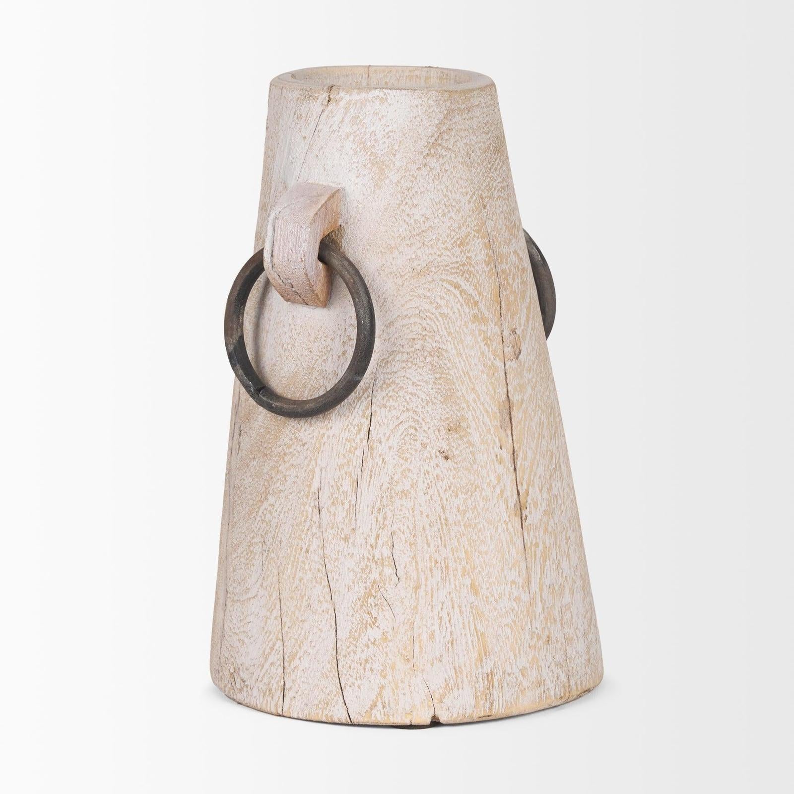 Mercana Monique Light Brown w/ Handles Wood Pot