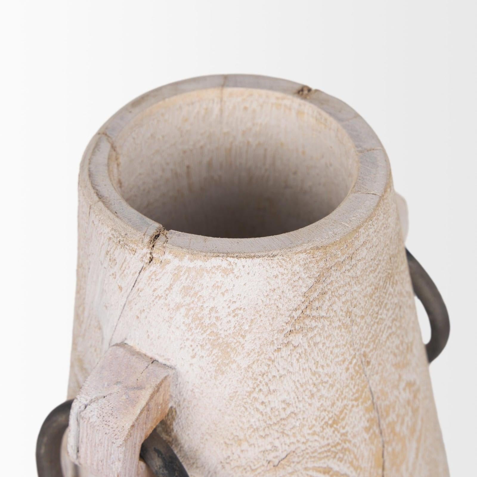 Mercana Monique Light Brown w/ Handles Wood Pot