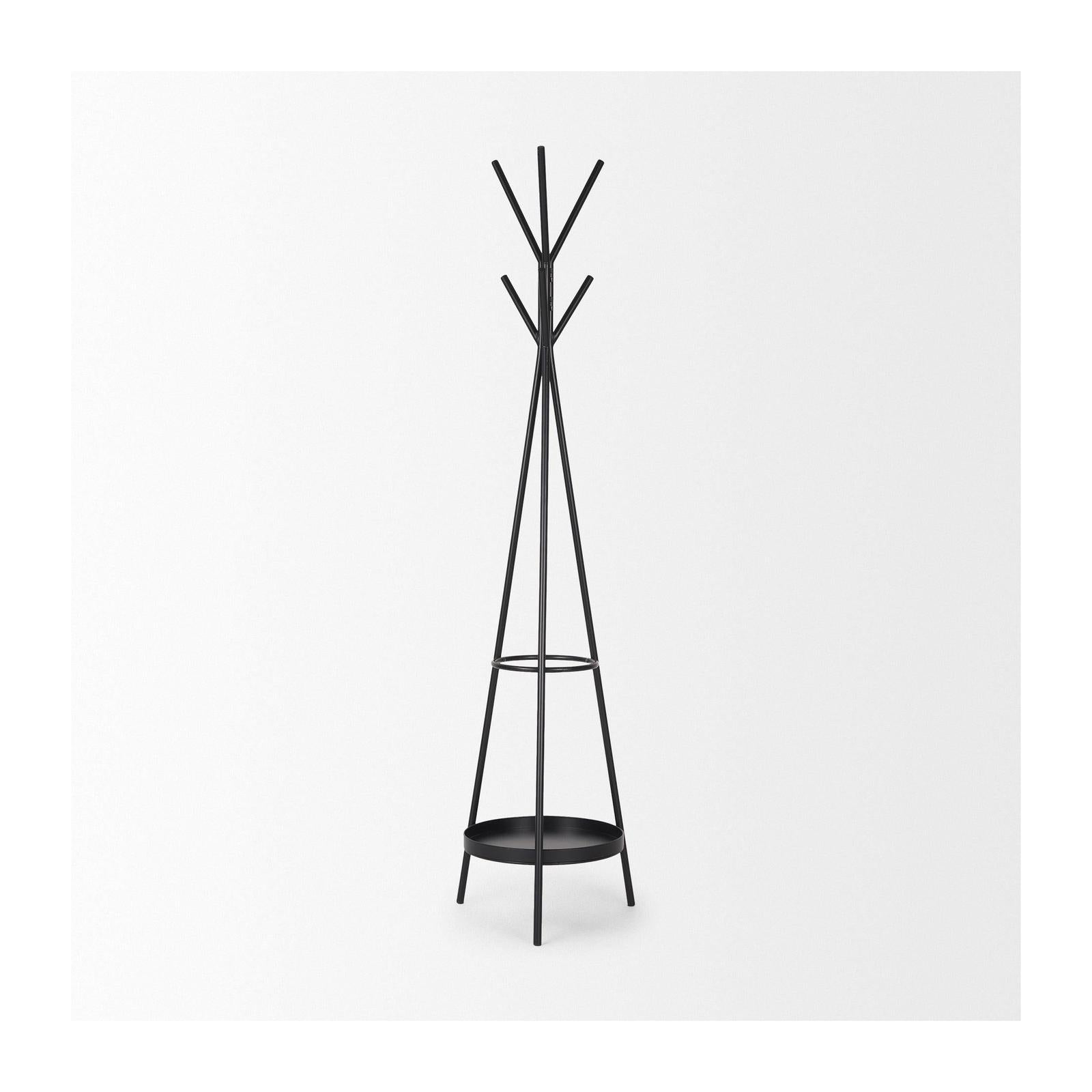 Mercana Everett Matte Black Metal Coat Rack